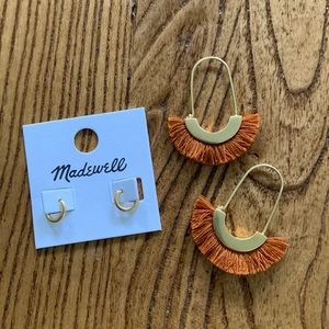 2 pair Madewell earrings - Huggies and Arc Wire Fringe Earrings